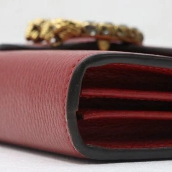 GUCCI Dionysus Mini Red Clutch 401231 496334 w/ Silver Chain Strap - Picture 5 of 15